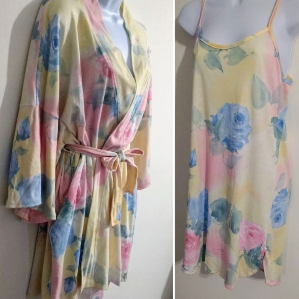 Valerie Fitzgerald Cotton 2 pc Pastel Floral Set